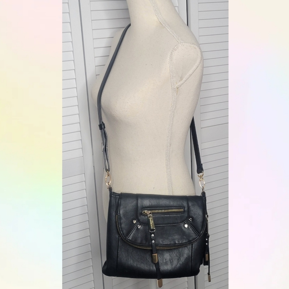 Steve Madden Black Faux Leather Crossbody Purse